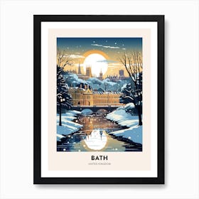 Winter Night  Travel Poster Bath United Kingdom 1 Art Print