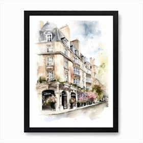 Mayfair London Neighborhood, Watercolour 3 Art Print