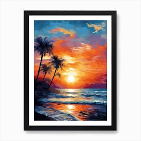 Sunset On The Beach 3 Art Print