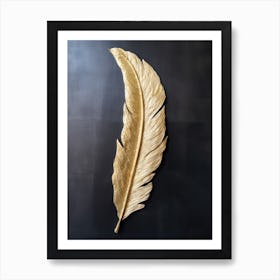 Gold Feather Wall Art 2 Art Print