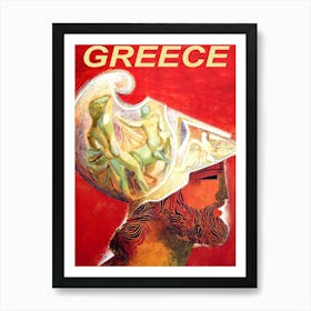 Greece, Profile Of A Man From Hellenic Culture Art Print