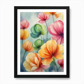 Watercolor Flowers 49 Art Print