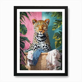 Leopard In A Basket art print  Art Print