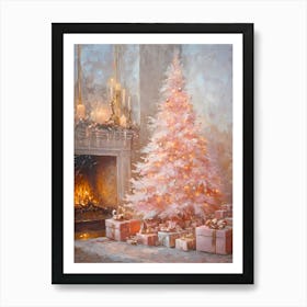 Pink Christmas Tree 7 Art Print