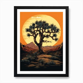 Typical Joshua Tree In Gold And Black (3) Art Print