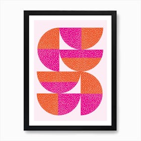 Orange And Pink semi circles Art Print