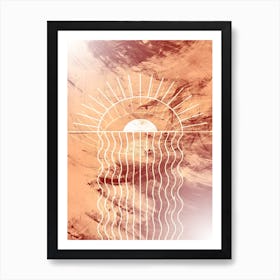 Boho Abstract Art Illustration In A Photomontage Style 37 Art Print