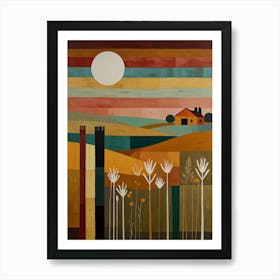 Sunset In The Field 6 Art Print