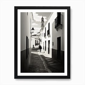 Ronda, Spain, Black And White Analogue Photography 4 Art Print