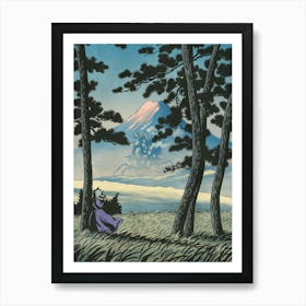 Fuji and Moving Castle view Art Print