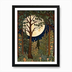 William Morris Moonlight In The Forest 20 Art Print