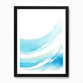 Blue Ocean Wave Watercolor Vertical Composition 154 Art Print