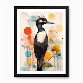 Bird Painting Collage Cormorant 2 Art Print