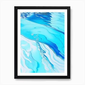 Swimming Pool Splash Water Waterscape Marble Acrylic Painting 1 Art Print