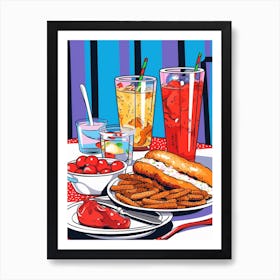 Pop Art Cartoon Food 1 Art Print