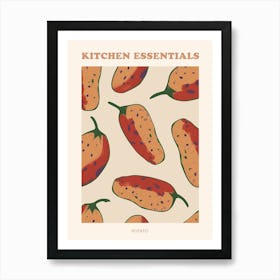 Potato Pattern Illustration Poster 2 Art Print