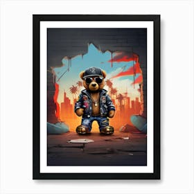 Teddy Bear The GANGSTER Art Print