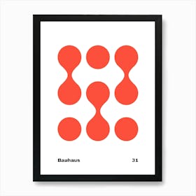 Geometric Bauhaus Poster Red 31 Art Print