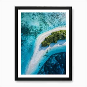 Aerial View Of An Island In The Maldives 2 Art Print