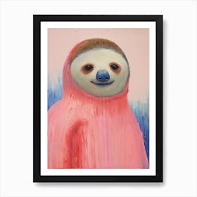 Playful Illustration Of Sloth For Kids Room 2 Art Print