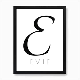 Evie Typography Name Initial Word Art Print