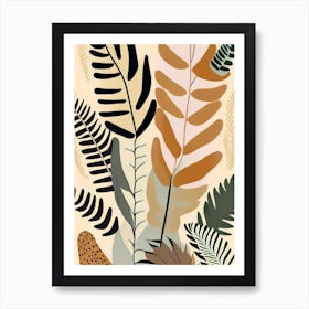 Cinnamon Fern Wildflower Modern Muted Colours 4 Art Print