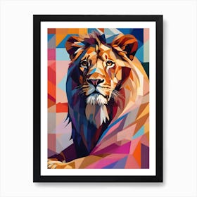 Male Lion Abstract Two Art Print