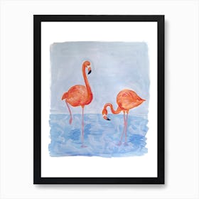 Flamingos Art Print