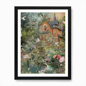 Fairy House Collage Pond Monet Scrapbook 7 Art Print