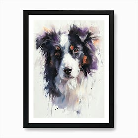 Border Collie Watercolor Painting 2 Art Print