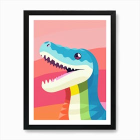 Colourful Dinosaur Mosasaurus 2 Art Print