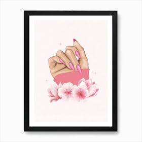 Pink Nails Canvas Print Art Print