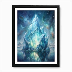 A Glowing Representation Of Underwater Icebergs Wi Art Print