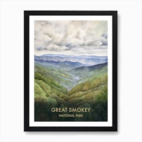 Great Smokey Park Watercolour 1 Art Print