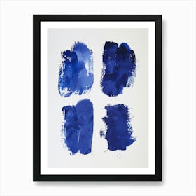 Blue Brushstrokes Art Print