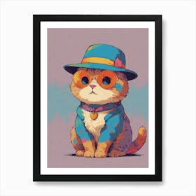 Cat In A Hat 13 Art Print