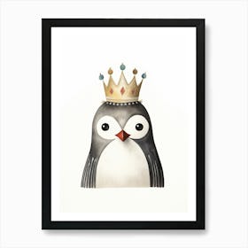Little Penguin 2 Wearing A Crown Art Print