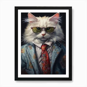 Gangster Cat Turkish Angora 4 Art Print
