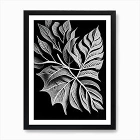 Camphor Leaf Linocut 2 Art Print