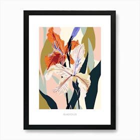 Colourful Flower Illustration Poster Gladiolus 1 Art Print