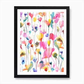 Summer Wild Rustic Flowers Colourful Art Print