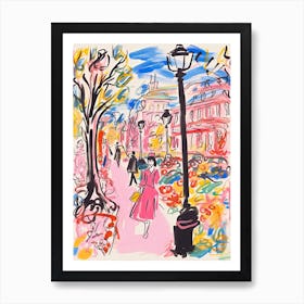 Paris, Dreamy Storybook Illustration 1 Art Print