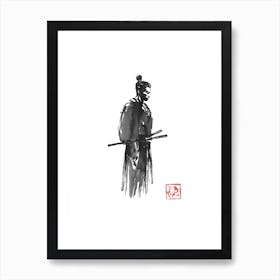 Samurai profile Art Print