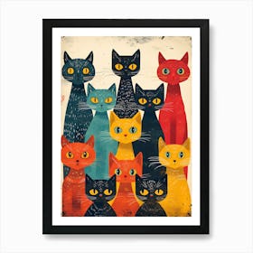 Group Of Cats Art Print