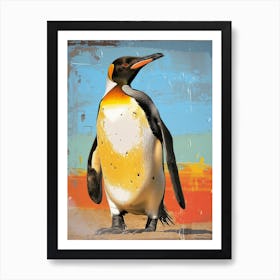 Galapagos Penguin Cuverville Island Colour Block Painting 3 Art Print