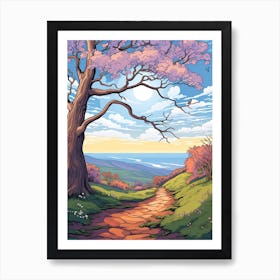 The Cleveland Way England Hike Illustration Art Print