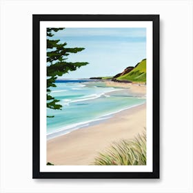 North Berwick Beach, East Lothian, Scotland Contemporary Illustration   Art Print