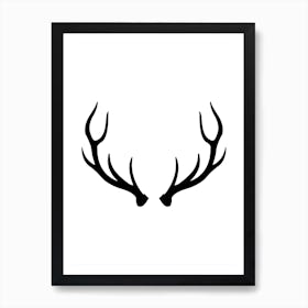 Black Antlers Art Print