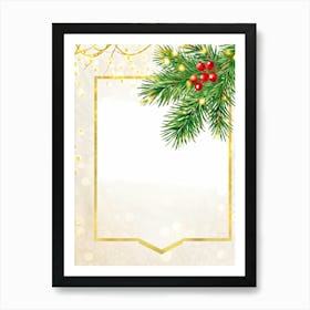 A Sparkling Holiday Card Adorned With Festive Decor From A Traditional December Landscape The Card (3) Art Print