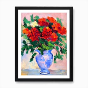 Carnations  Matisse Style Flower Art Print